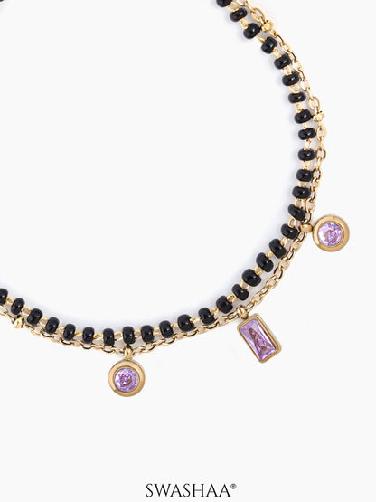Rivaya Pink Stone Mangalsutra Bracelet