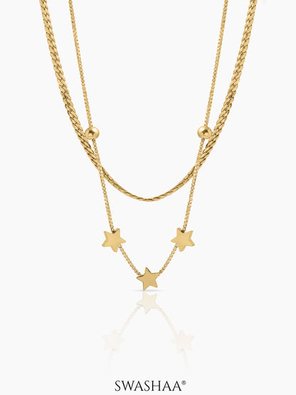 Rivora Star Layered Necklace Gold