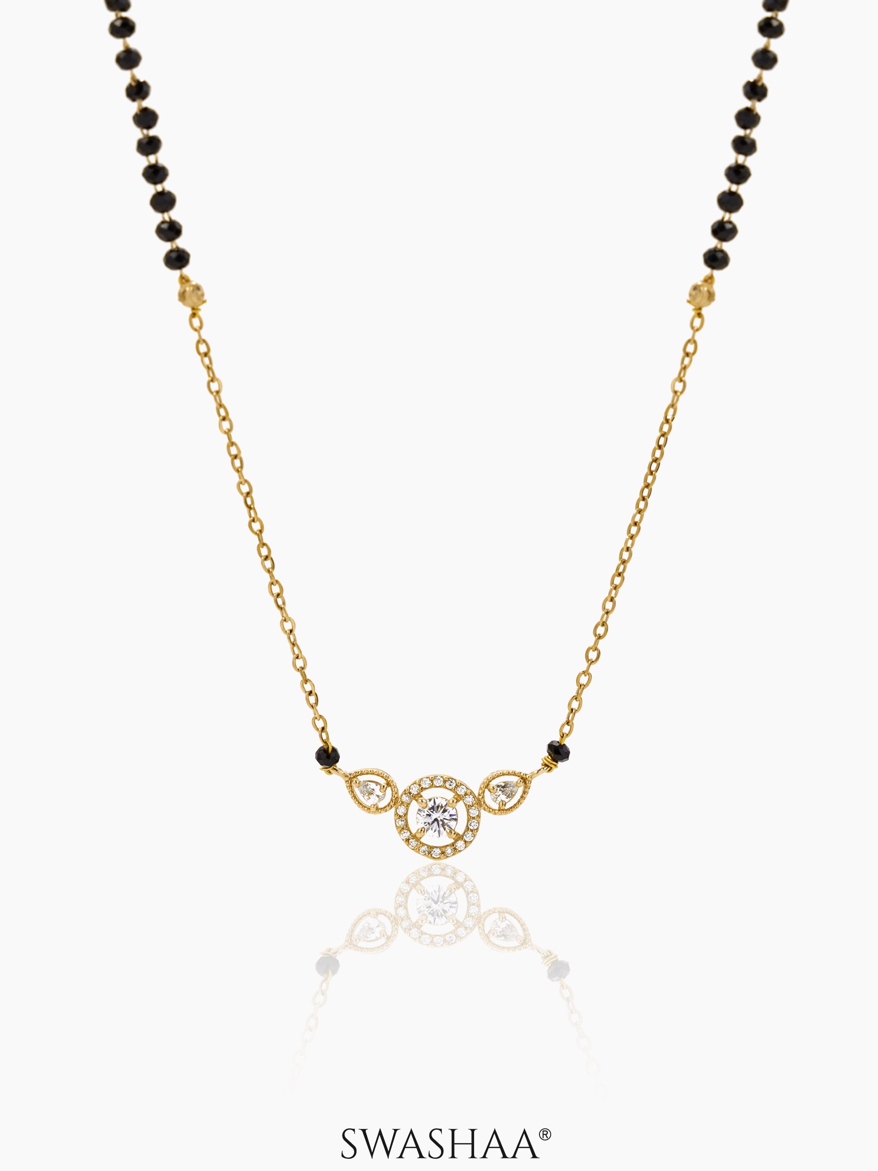 Rivya Solitaire Mangalsutra 18K Gold Plated