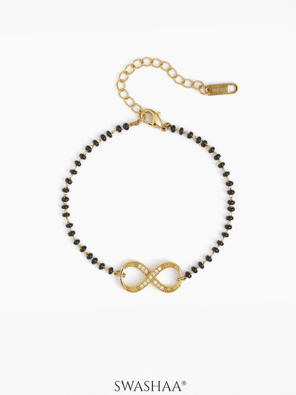 Riyana Infinity Mangalsutra Bracelet 18K Gold Plated