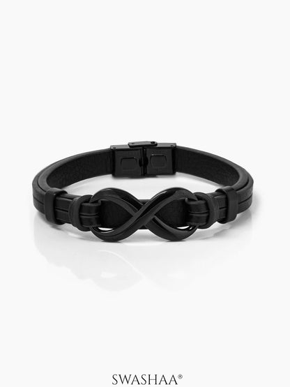 Rocky Men's Leather Bracelet Black