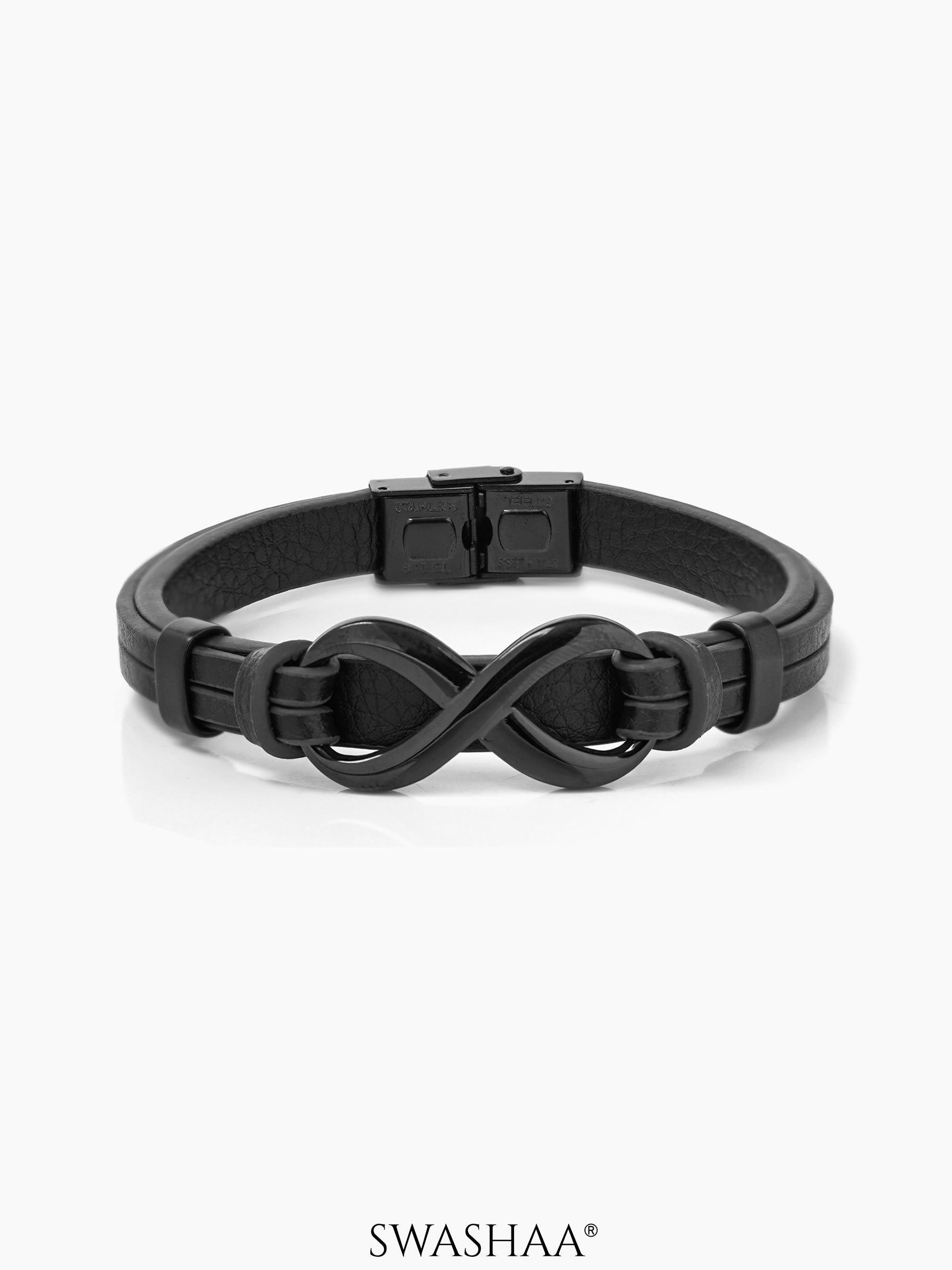 Rocky Men's Leather Bracelet Black