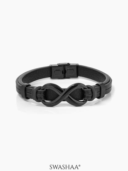 Rocky Men's Leather Bracelet Black