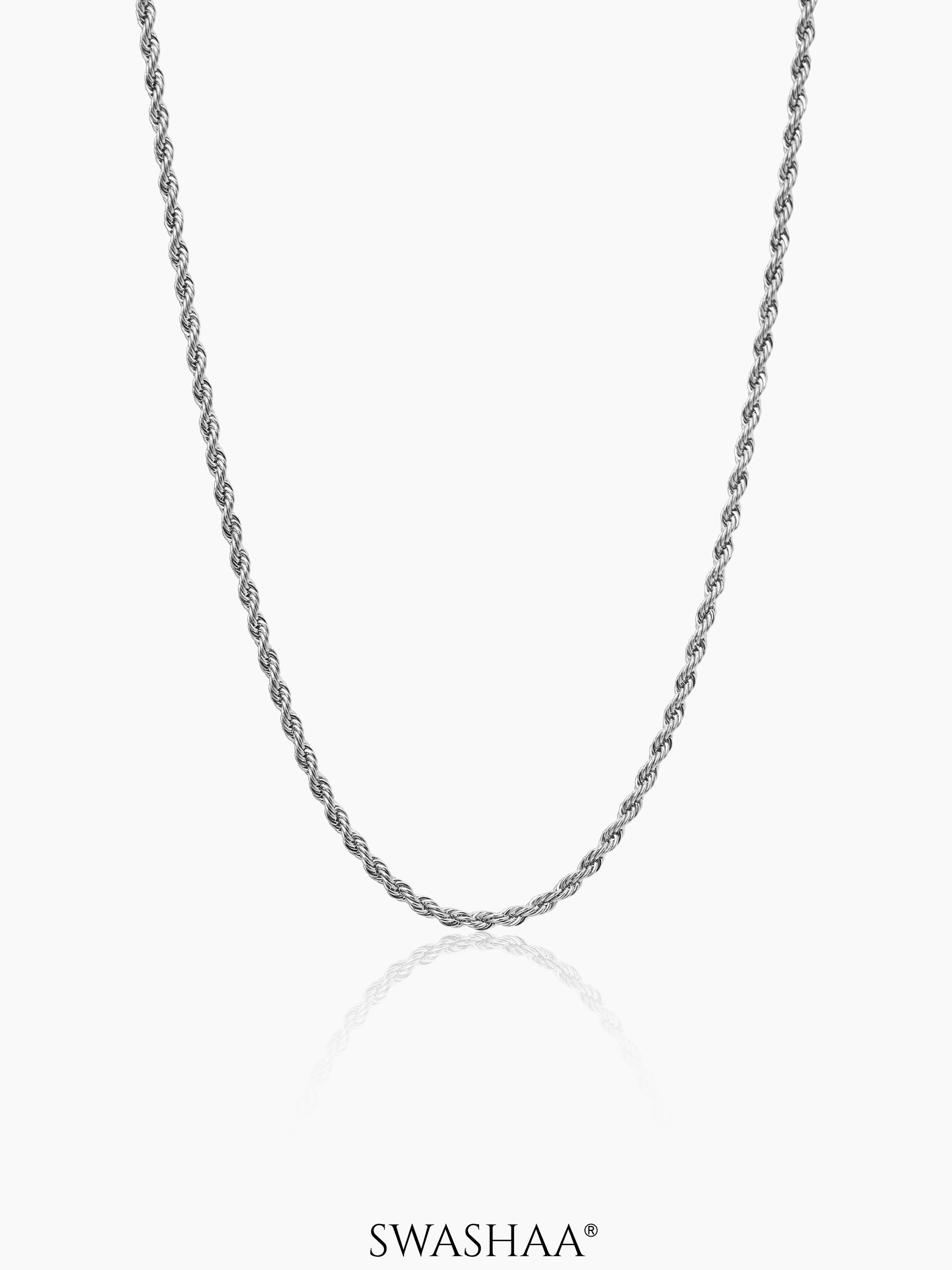 Rope Women's Chain Silver 2 MM
