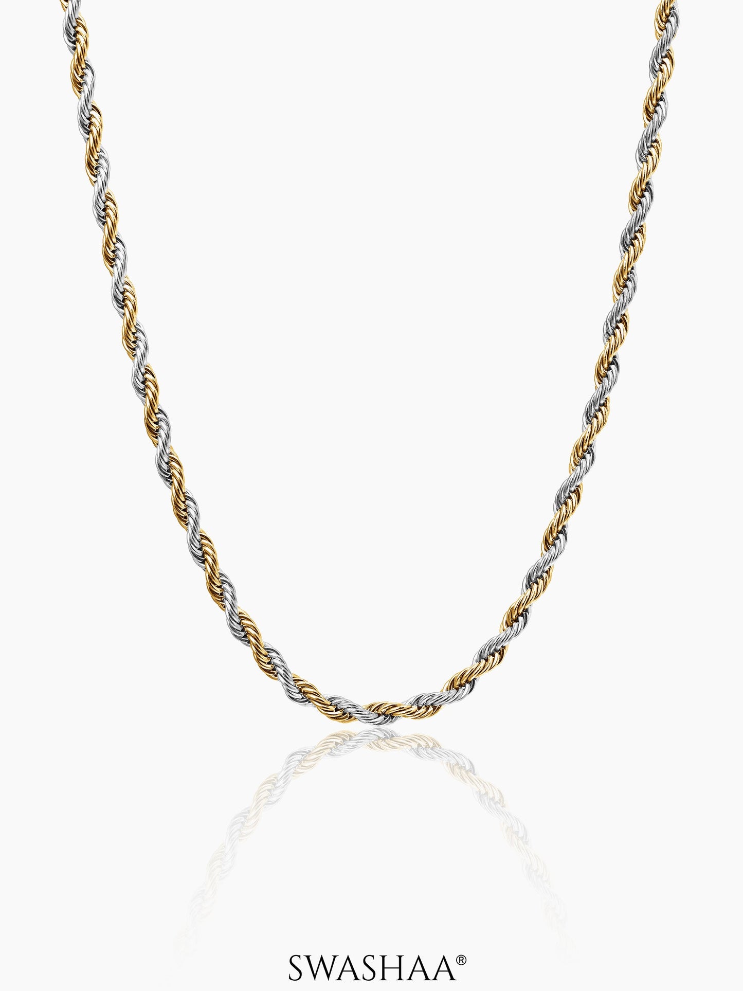 Rope Women's Chain Two Tone 3 MM 17.5"