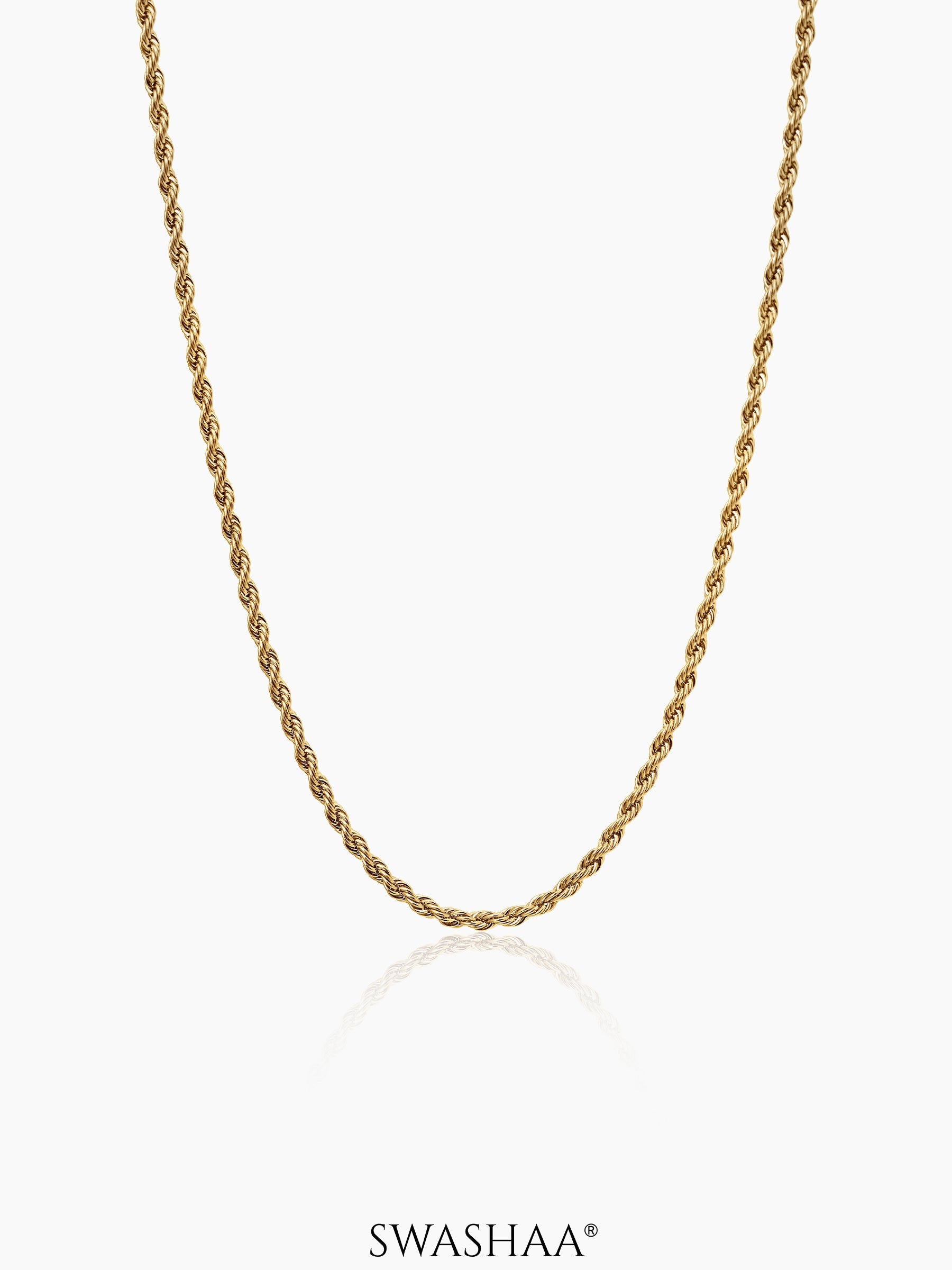 Rope Women's Chain 18K Gold Plated 2 MM