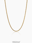 Rope Women's Chain 18K Gold Plated 2 MM