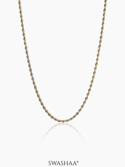 Rope Men's Chain Two Tone 23.5"