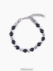 Roi Men's Beaded Bracelet Silver
