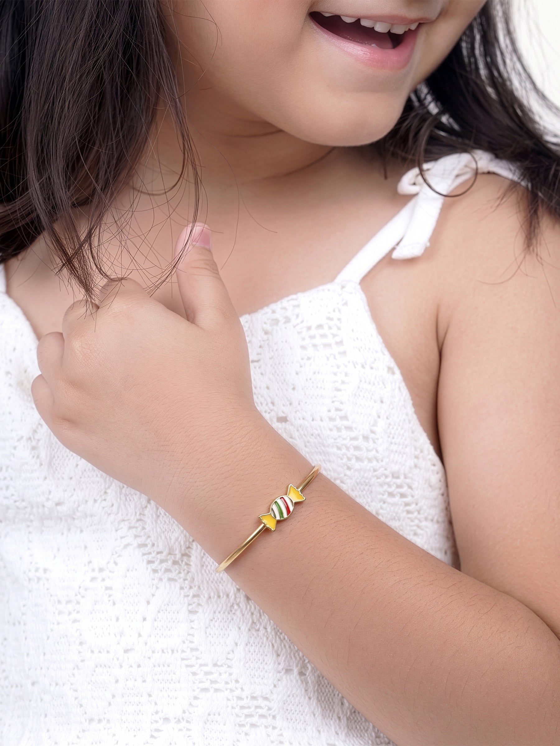Rolo Candy 18K Gold Plated Kid's Kada Bracelet