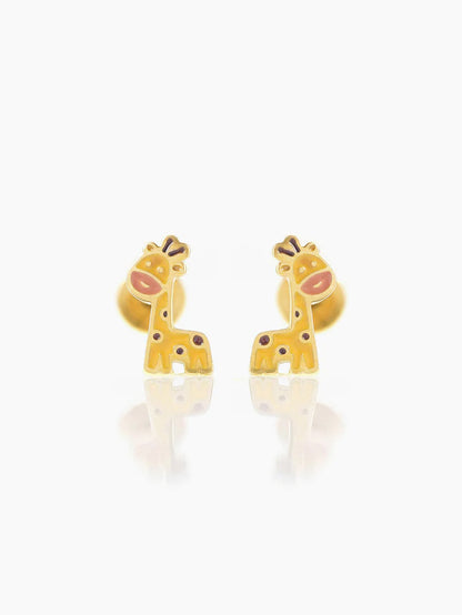 Rooh Giraffe 18K Gold Plated Kid's Earrings