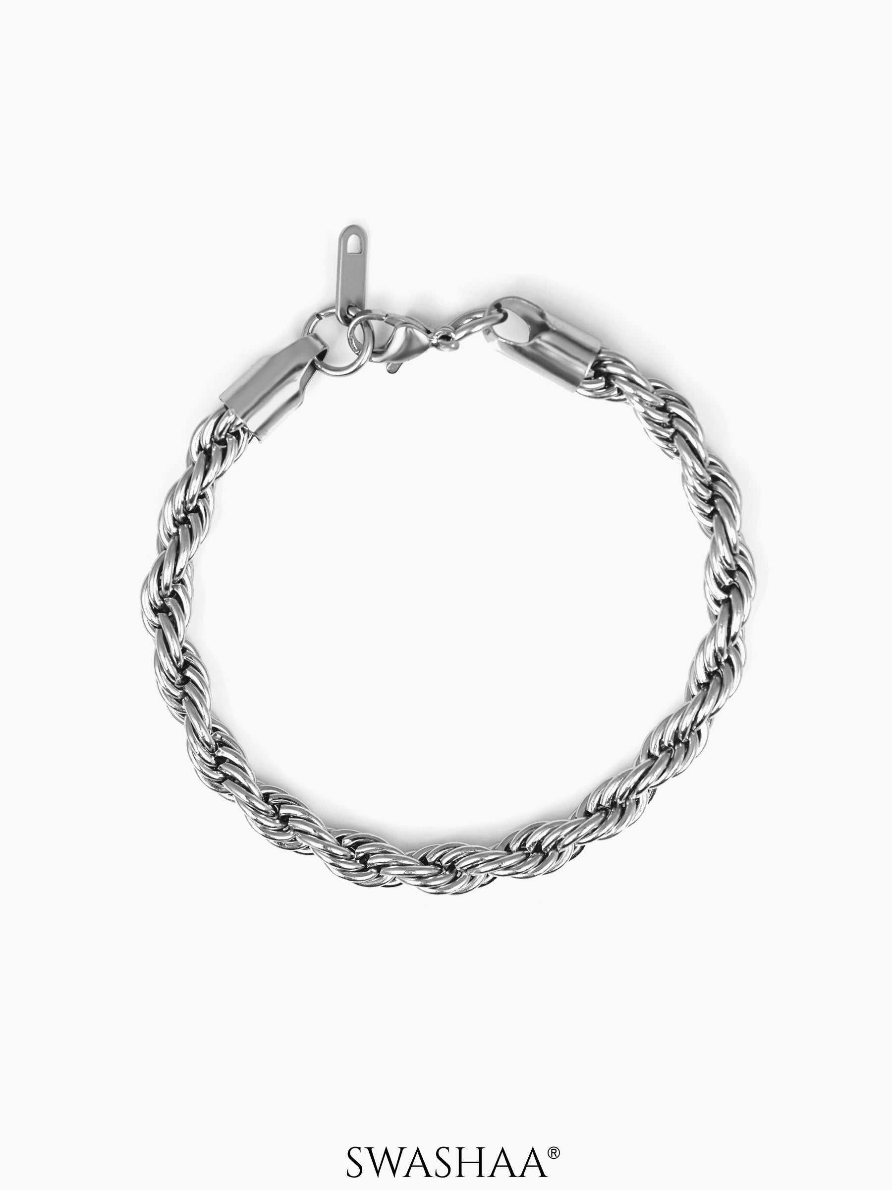 Rope Chain Men's Bracelet Silver