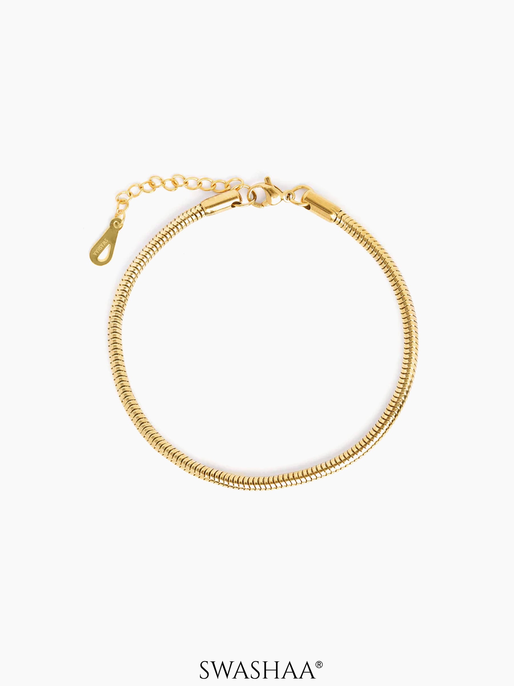 Round Rope Chain 3 MM Women's Bracelet Gold