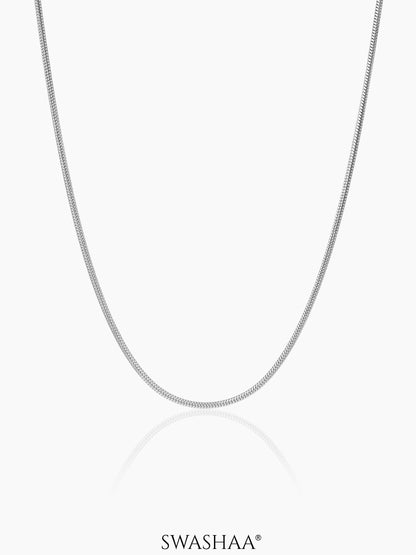 Round Snake 2 MM Men's Chain Silver