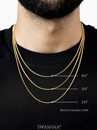 Round Snake 2 MM Men's Chain
