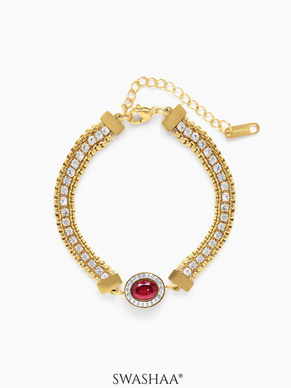 Ruby 18K Gold Plated Bracelet Gold