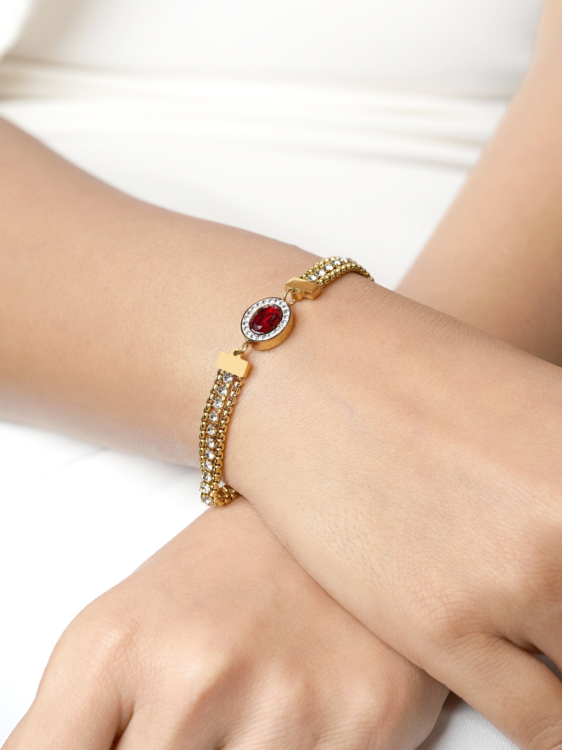 Ruby 18K Gold Plated Bracelet