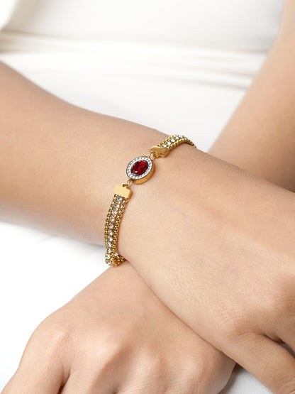 Ruby 18K Gold Plated Bracelet