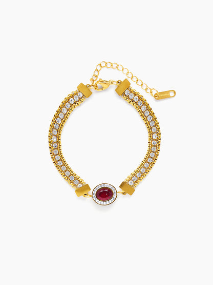 Ruby 18K Gold Plated Bracelet