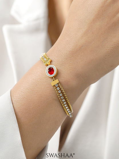 Ruby 18K Gold Plated Bracelet