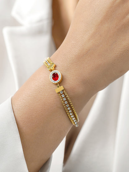 Ruby 18K Gold Plated Bracelet