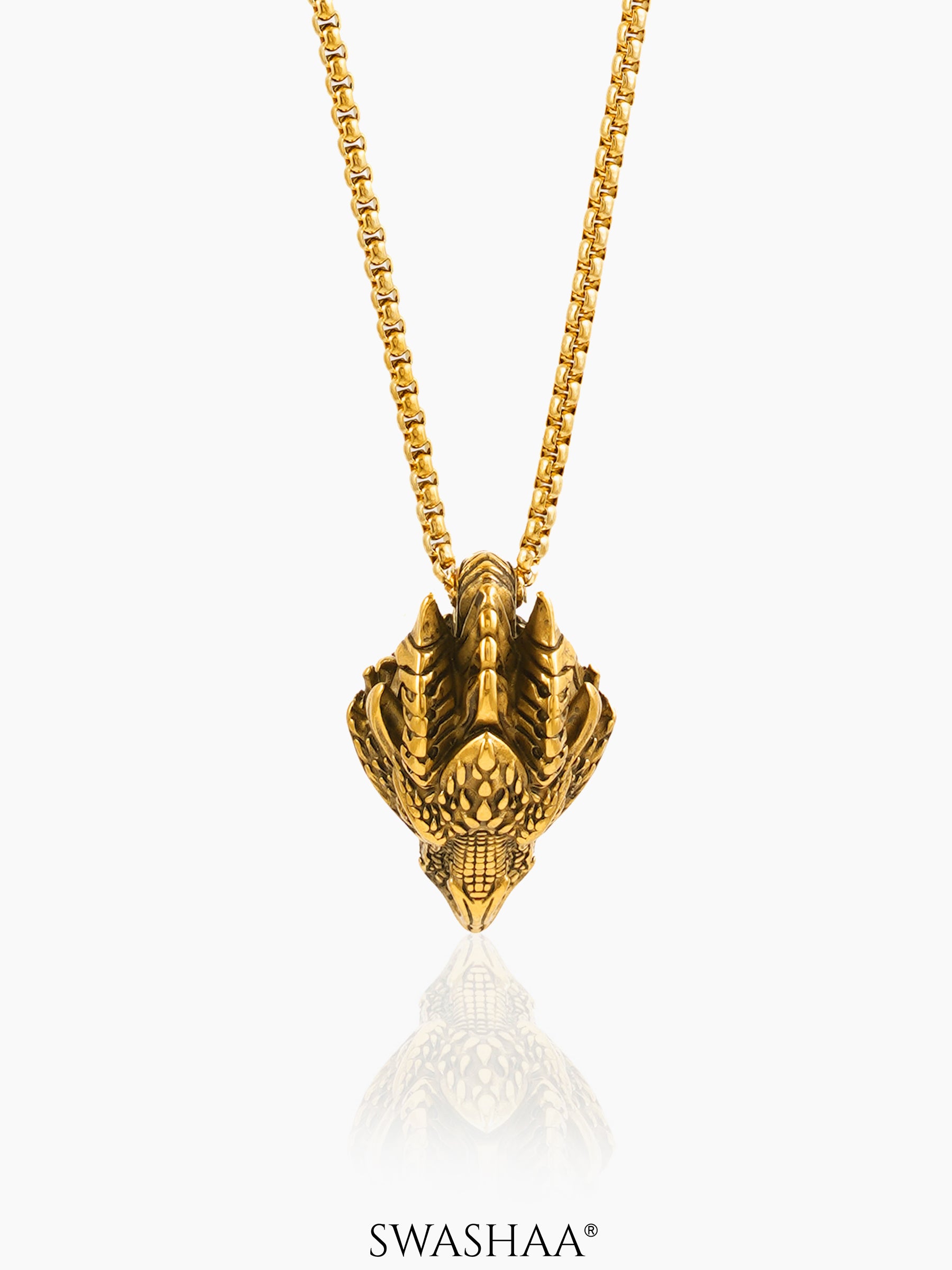 Rusty Cayote 18K Gold Plated Men's Chain Pendant Gold