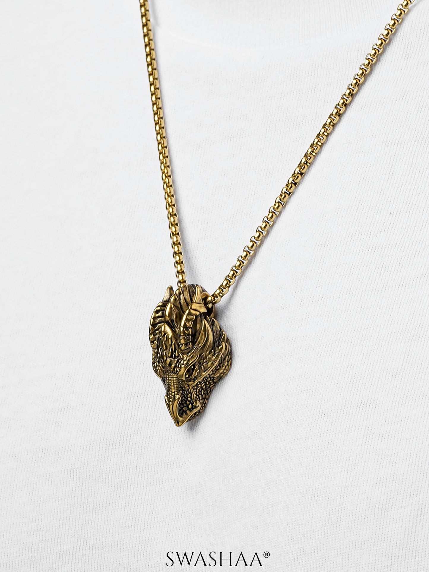 Rusty Cayote 18K Gold Plated Men's Chain Pendant