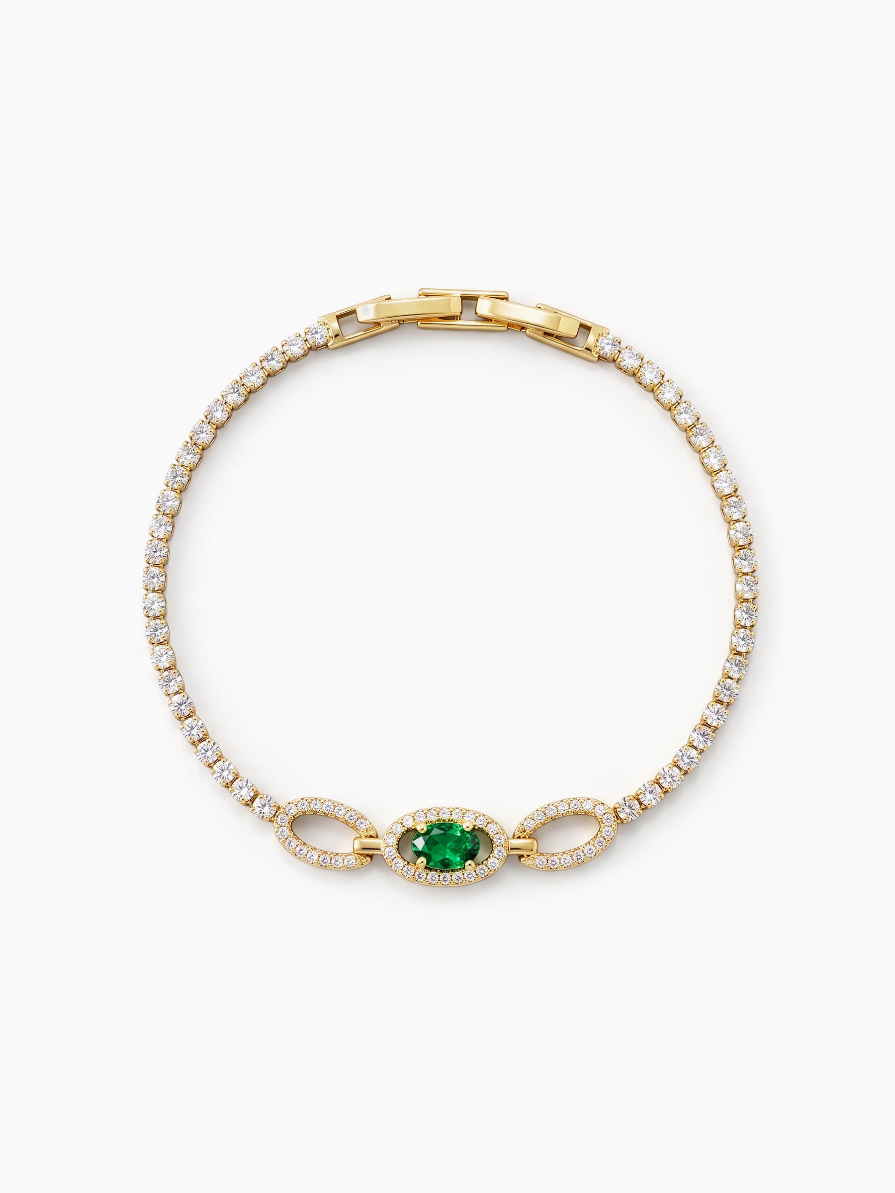 Ruvik Emerald Diamond 18K Gold Plated Rakhi Gold