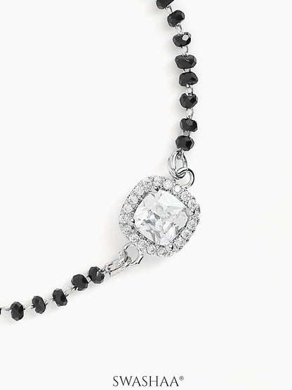 Ruvina Solitaire Halo Mangalsutra Bracelet 18K Gold Plated