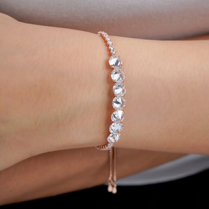 Studded Diamond Rosegold Plated Bracelet Rose Gold