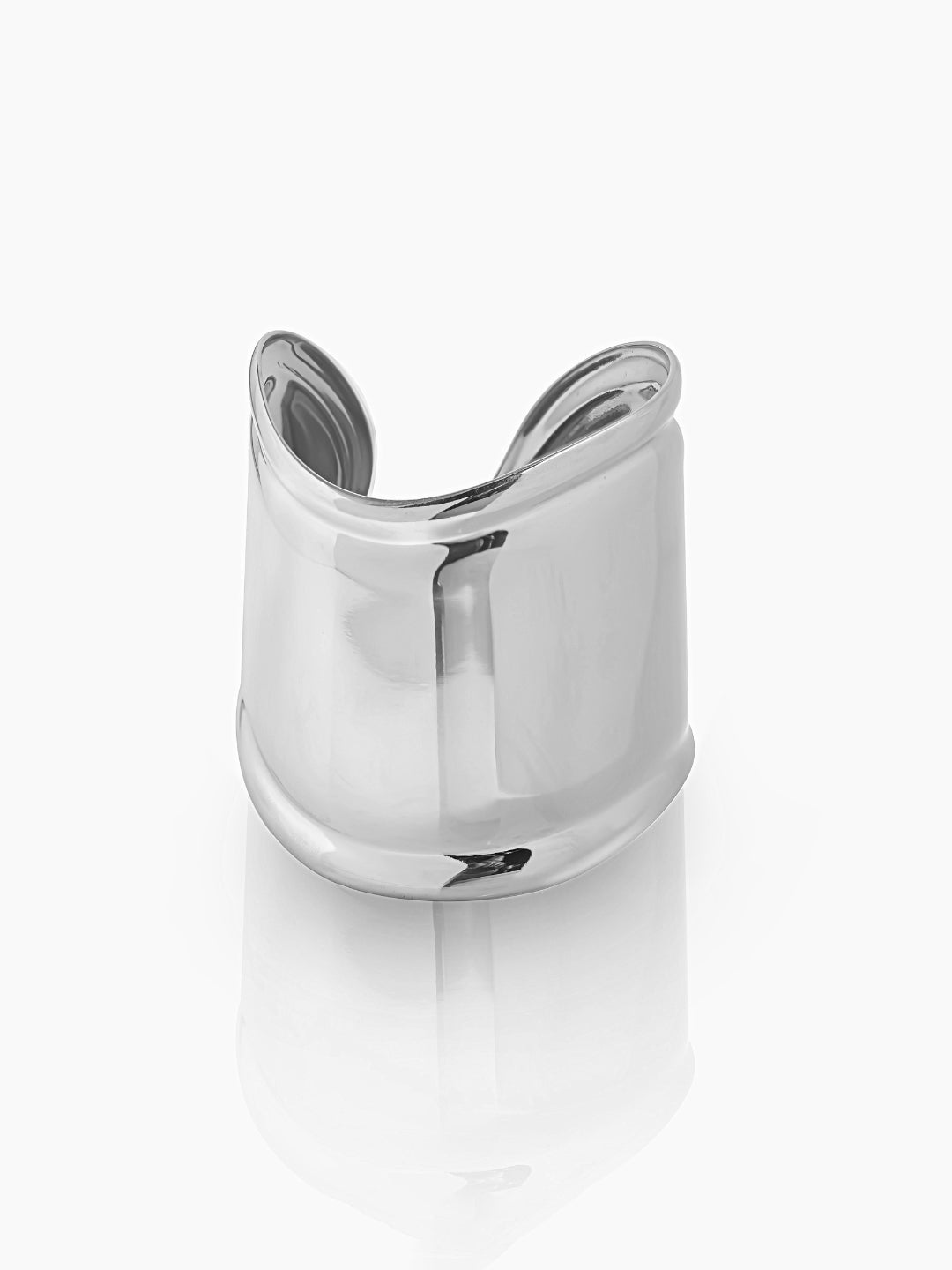 Lunava Bold Curve Silver Cuff Bracelet