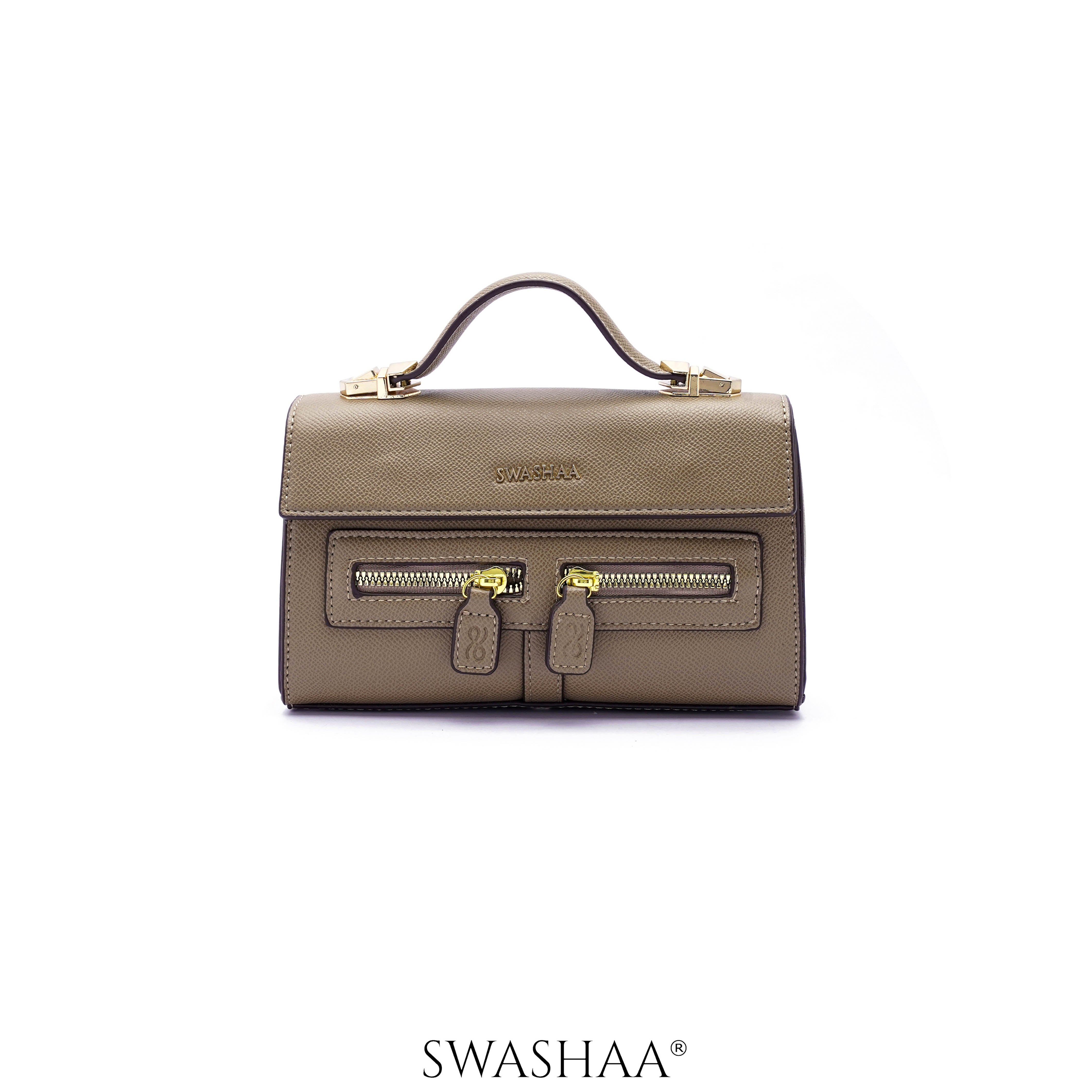 Saanvi Leather Sling Bag Natural Brown