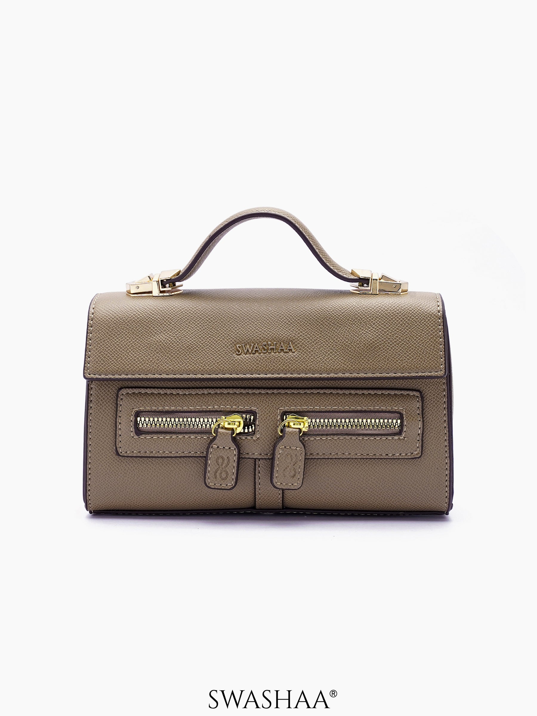 Saanvi Leather Sling Bag Natural Brown