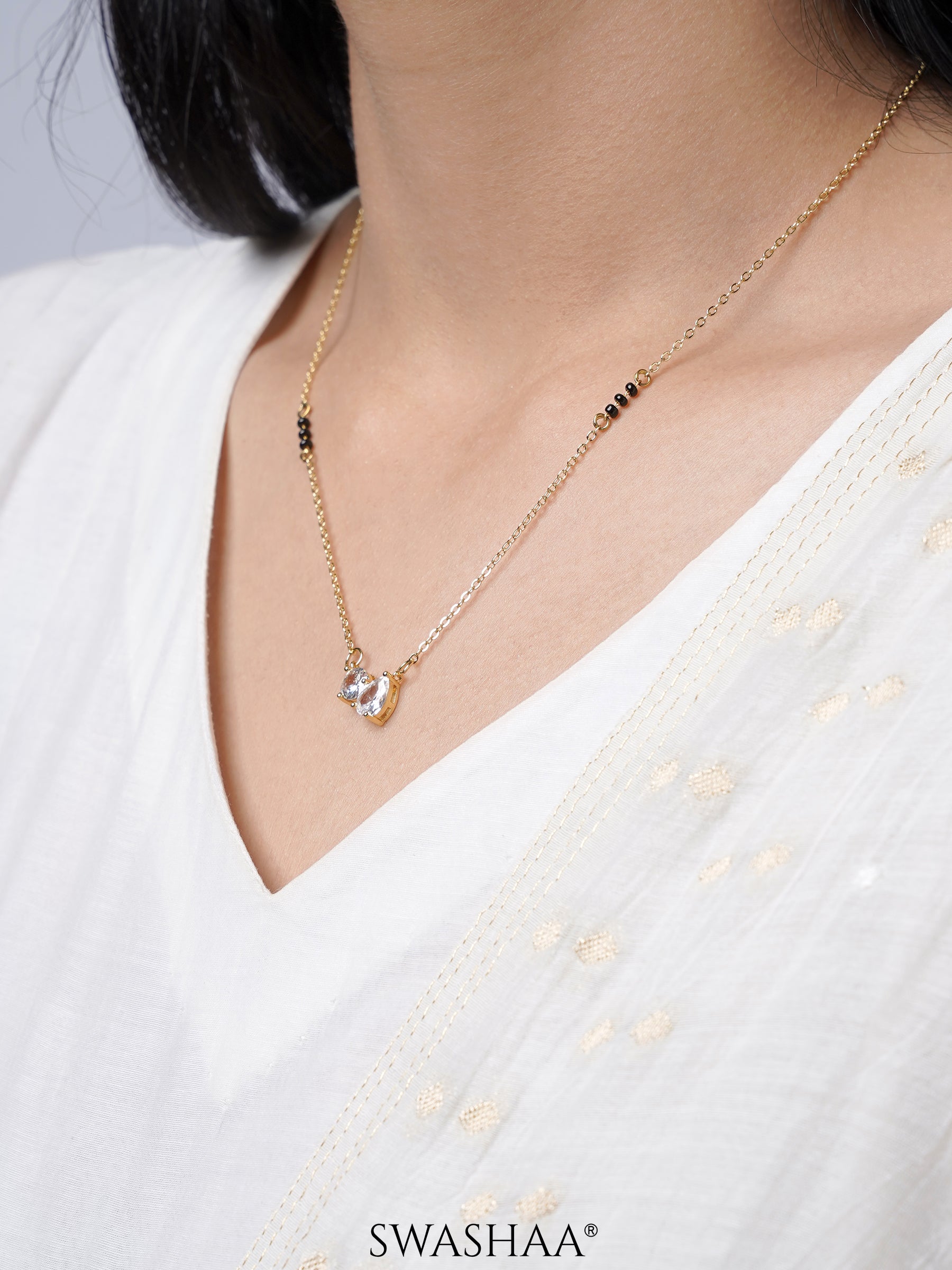 Saanvi Solitaire 18K Gold Plated Mangalsutra