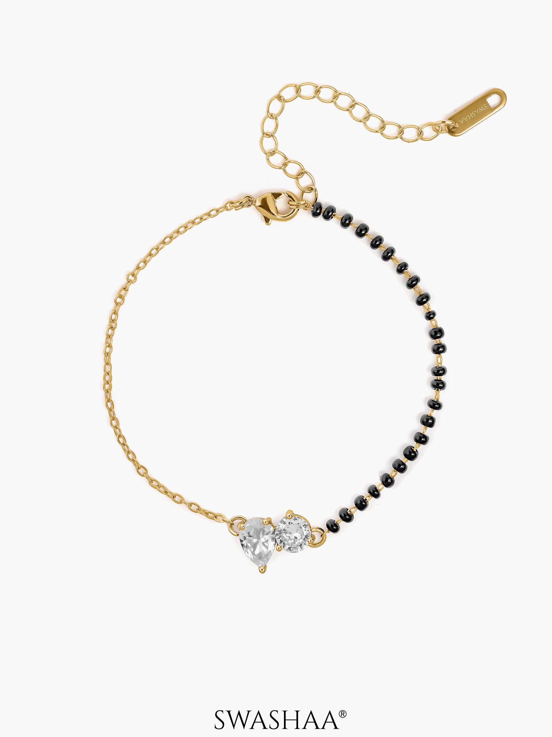 Saanvi Solitaire Mangalsutra Bracelet 14K Gold Plated