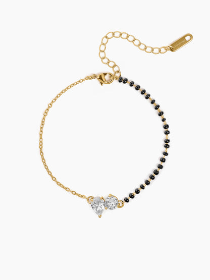 Saanvi Solitaire 14K Gold Plated Mangalsutra Bracelet Gold