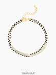 Samiha Baguette Diamond Mangalsutra Bracelet 18K Gold Plated