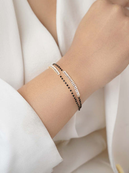 Samiha Baguette Diamond Mangalsutra Bracelet
