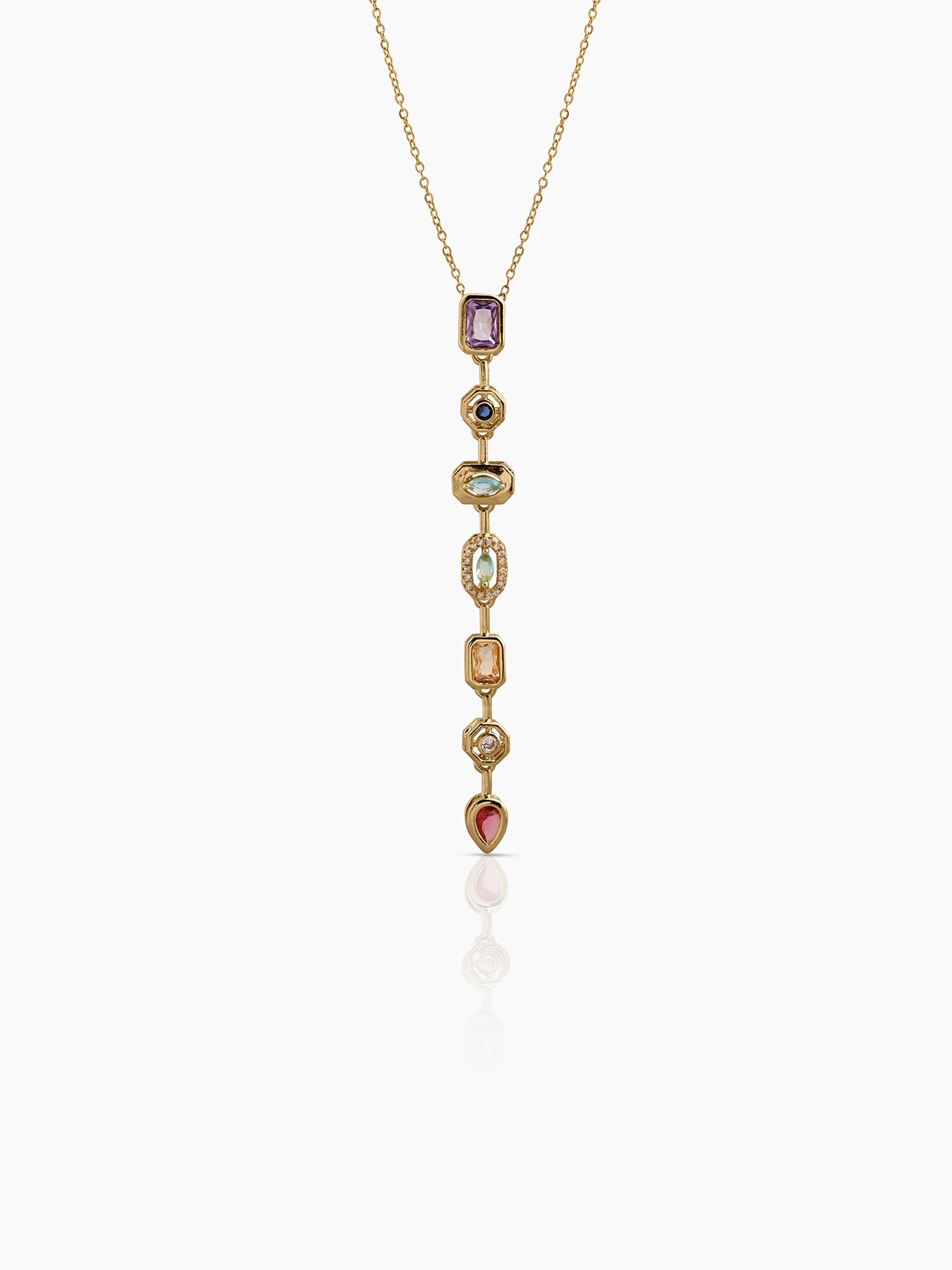 Sarelia 18K Gold Plated Multi Diamond Necklace Gold