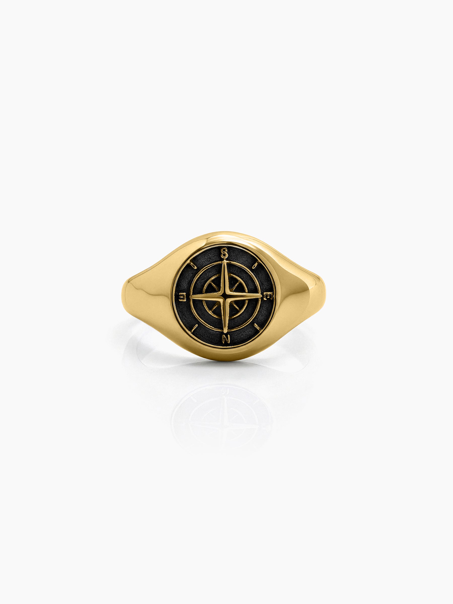 Saren Orbit 18K Gold Plated Signet Men's Rings