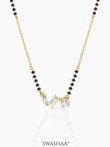Sarika Trio Cluster Diamond Mangalsutra 18K Gold Plated