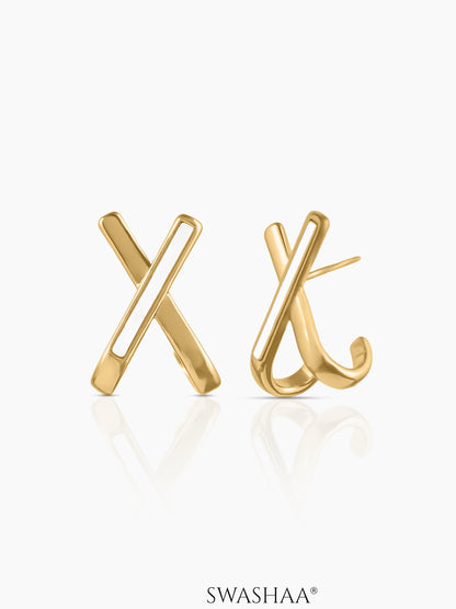 Sash 18K Gold Plated Earrings Gold