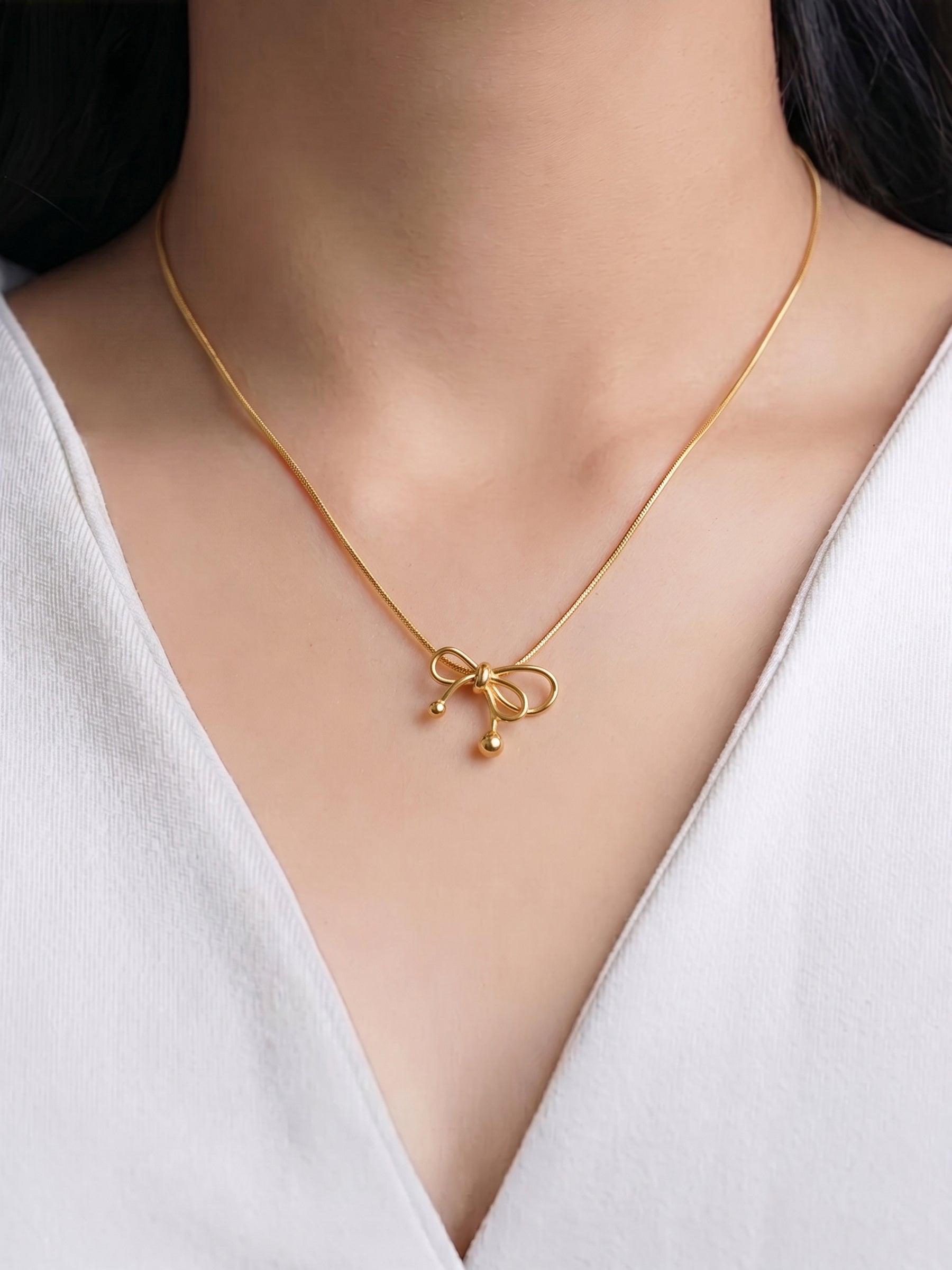 Selina Bow Charm Necklace