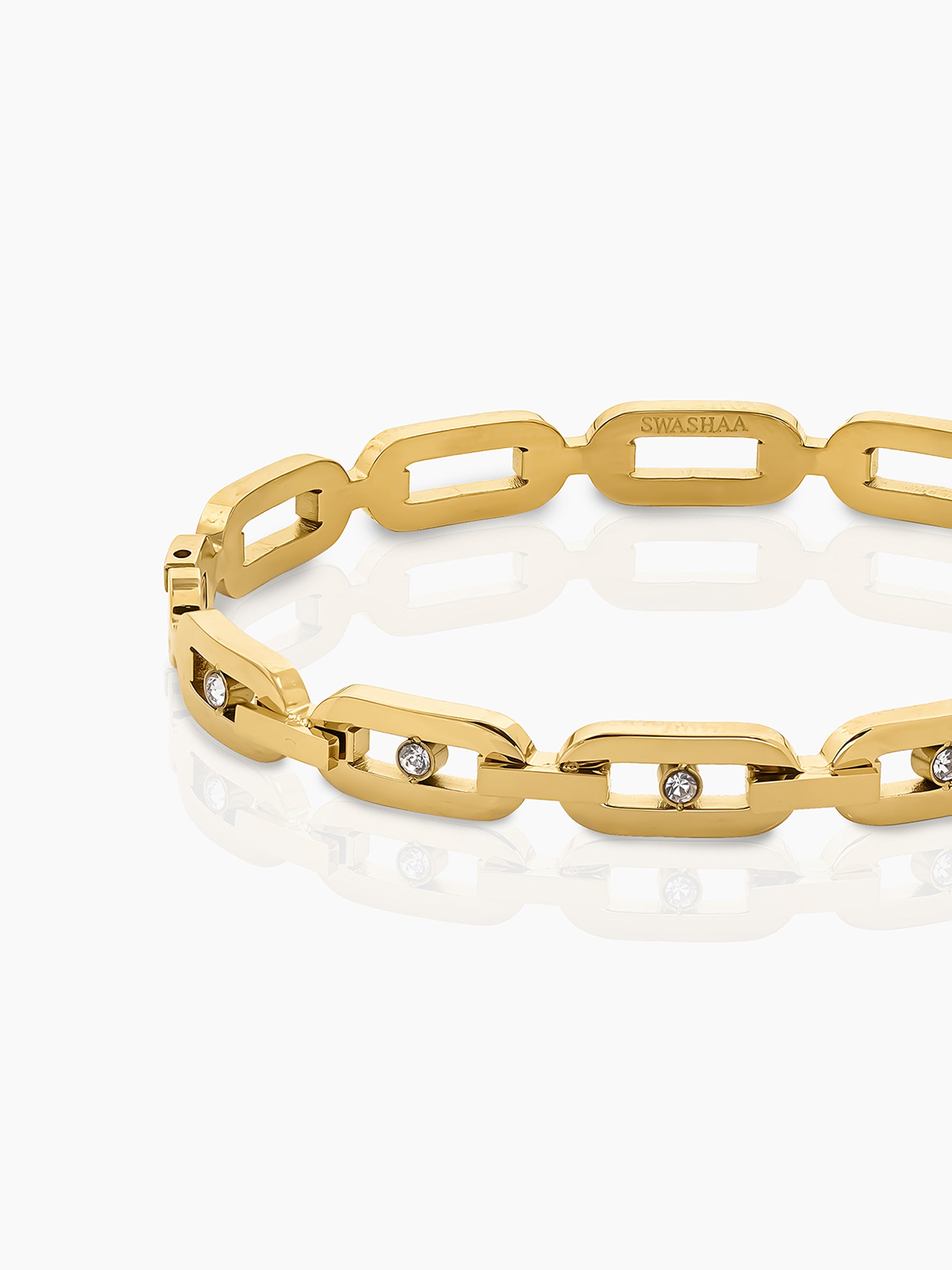 Seraphina Diamond 18K Gold Plated Link Bracelet