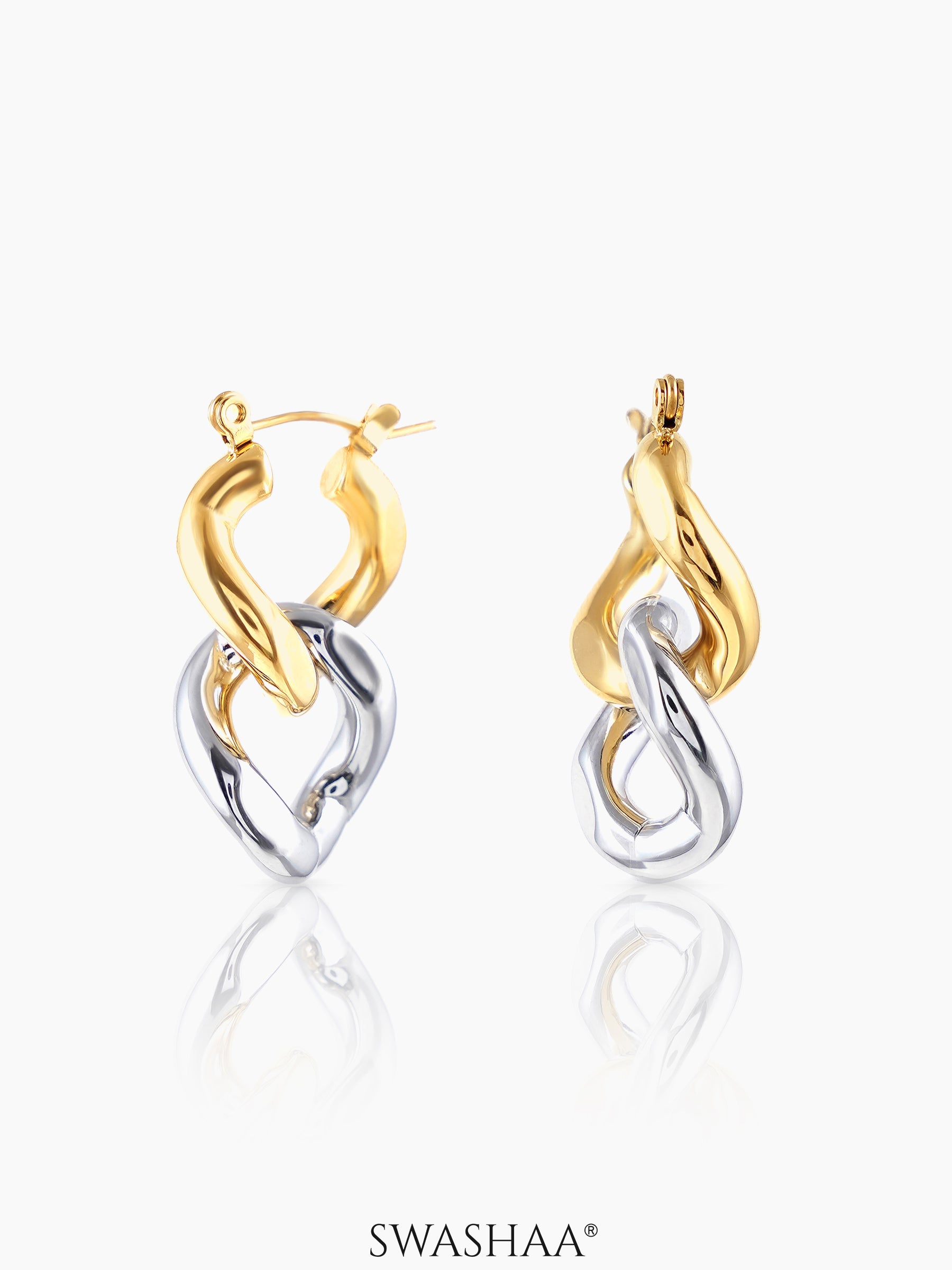 Seraphina Hoop Earrings 18K Gold-Silver