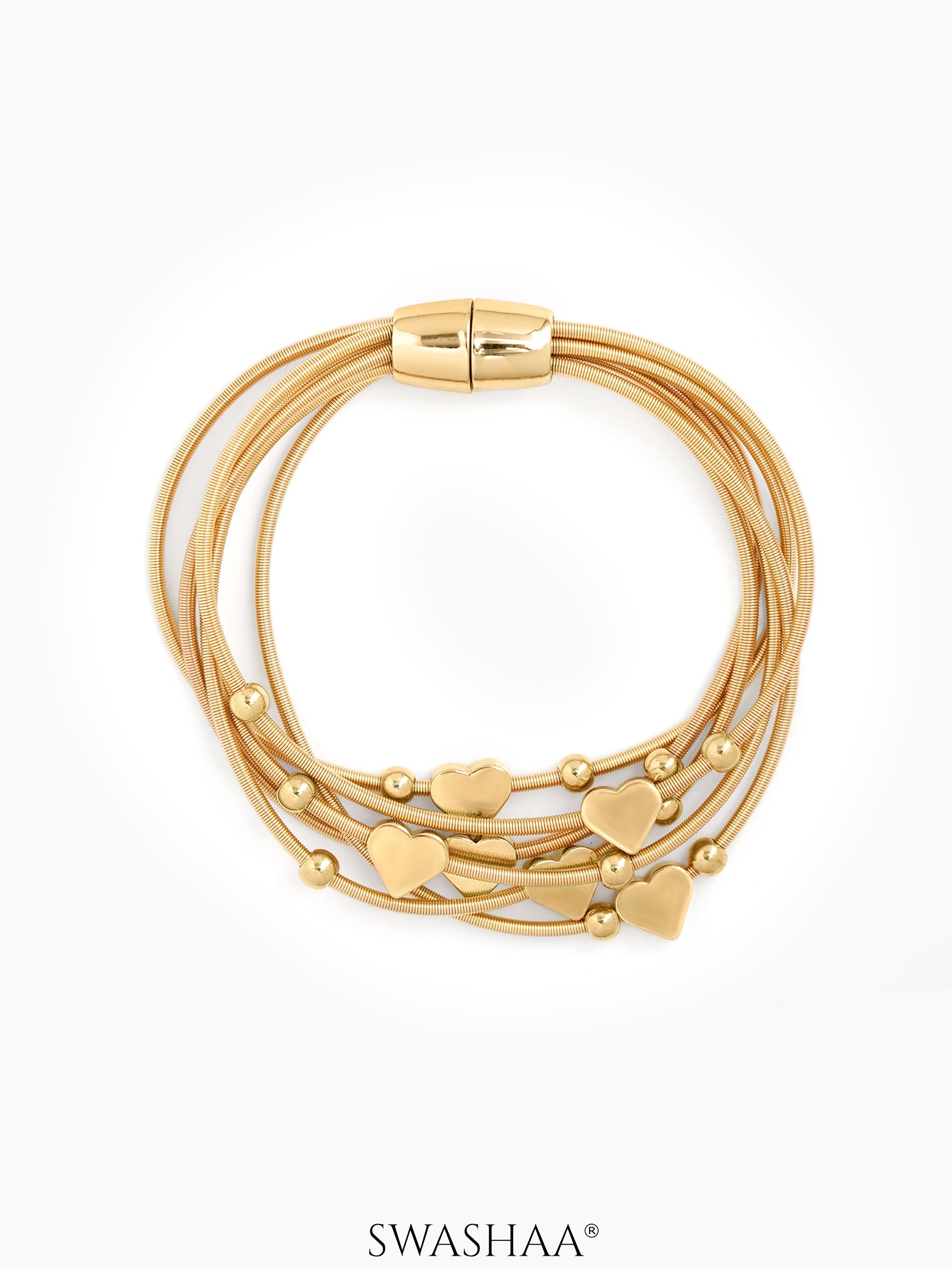 Serinva Heart Layered Chain Bracelet 18K Gold Plated