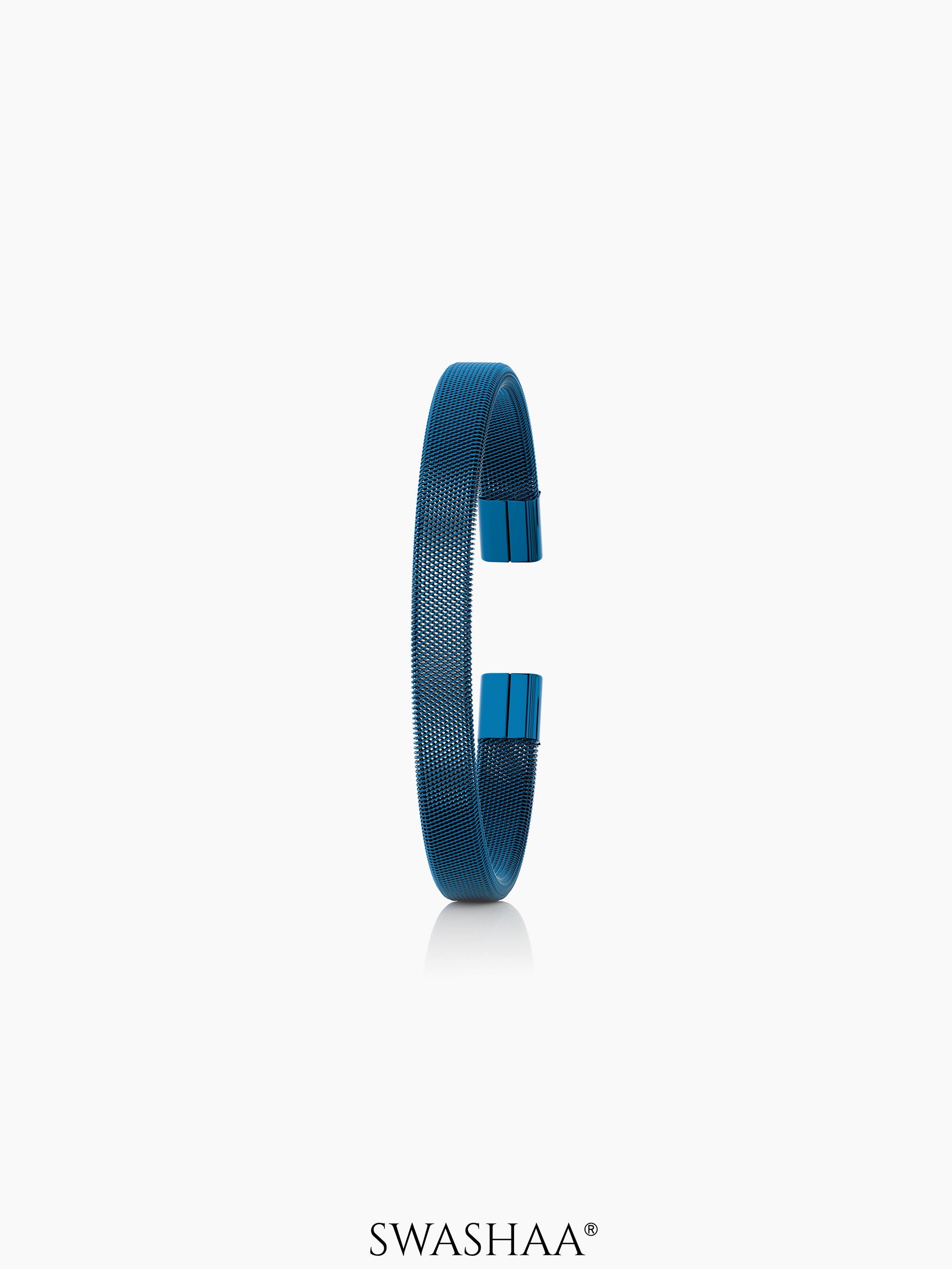 Mesh Cuff Men's Bracelet Blue