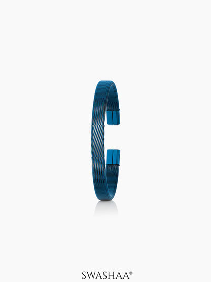 Mesh Cuff Men's Bracelet Blue