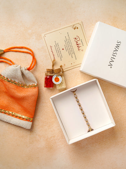 Shaan Diamond 18K Gold Plated Rakhi Gold