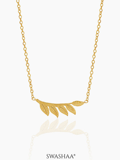Shalakha Leaf 18K Gold Plated Necklace Gold